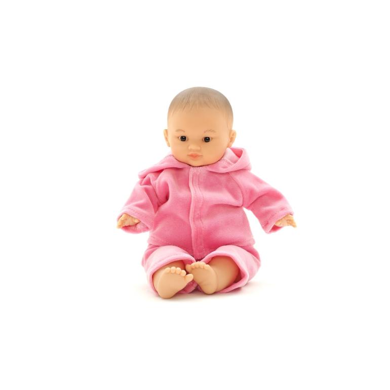 Velour dukketøj lyserød 30-35 cm.