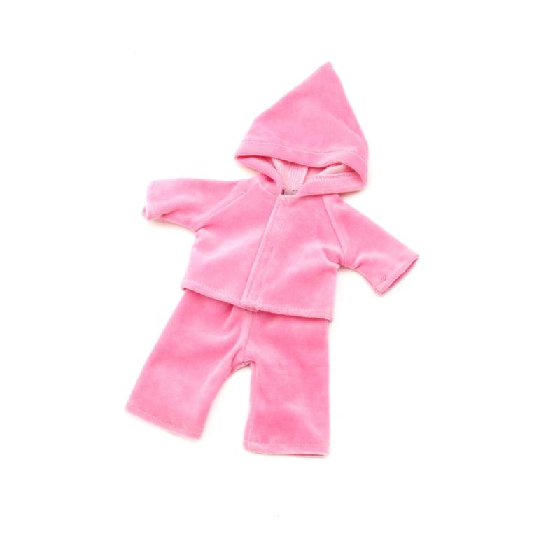Velour dukketøj lyserød 30-35 cm.
