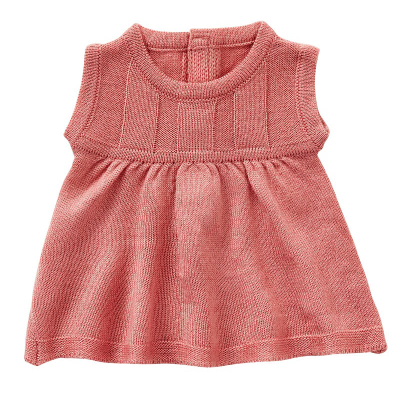 by Astrup dukketøj, strikkjole rosa 40-45 cm