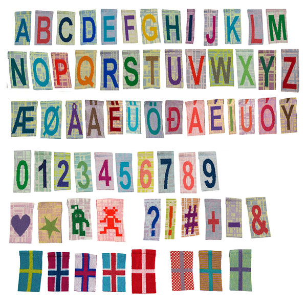 Image of Linedyr Strikkede bogstaver, tal, symboler, familiemedlemmer (2303783)