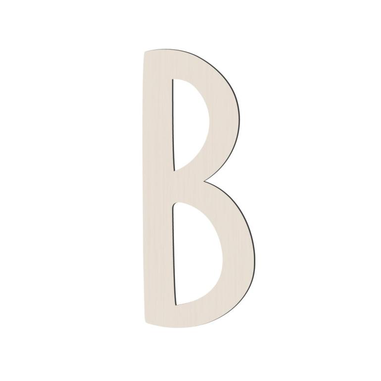 Sebra bogstaver i træ i Birchbark Beige - B
