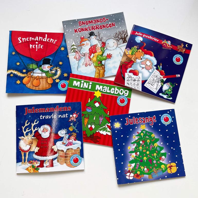 Små julebøger til børn, med sange, historier og opgaver