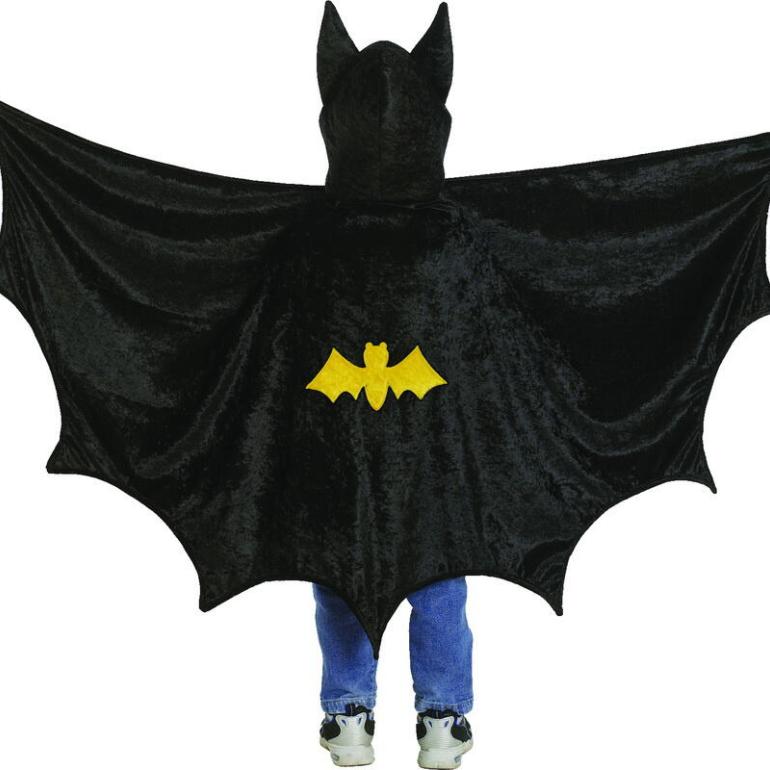 Batmankappe med hætte 5 - 6 år