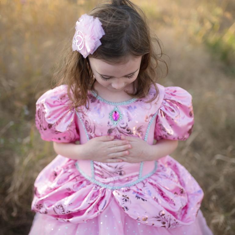 Royal Pretty Prinsesse kjole, Pink - 1 - 2 år - GP hår
