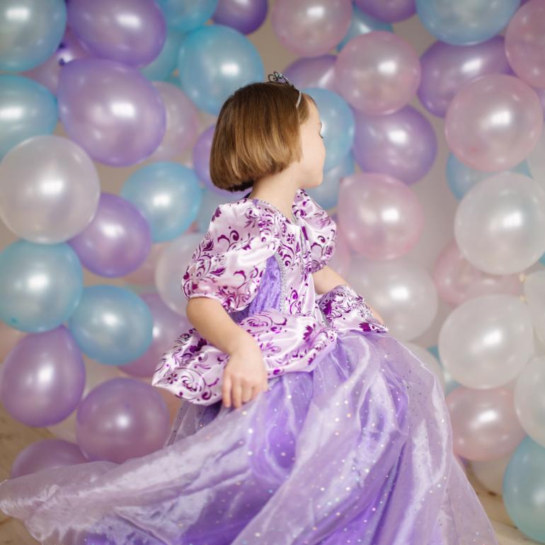 Royal Pretty Prinsesse kjole, Lilla - 5 - 6 år - GP dreje