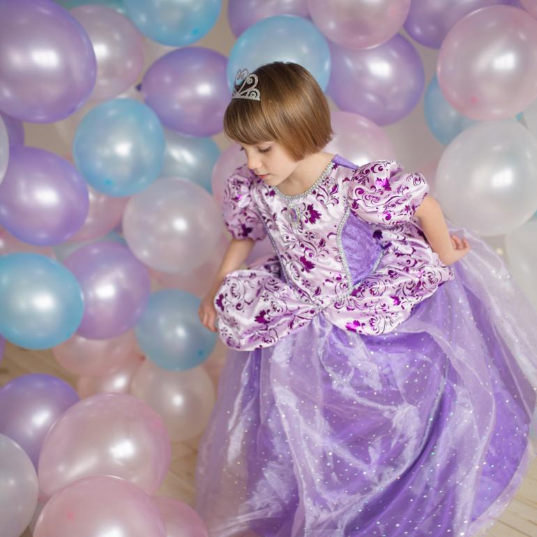 Royal Pretty Prinsesse kjole, Lilla - 5 - 6 år - GP ned