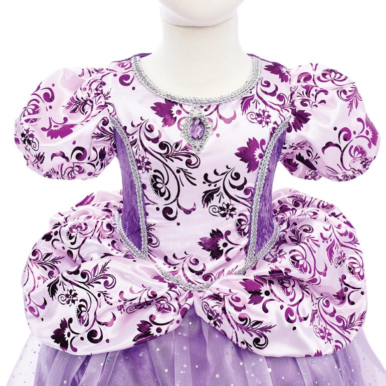 Royal Pretty Prinsesse kjole, Lilla - 5 - 6 år - GP detalje foran