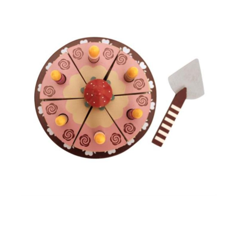Magni - Pink kage med velcro og pynt oppe