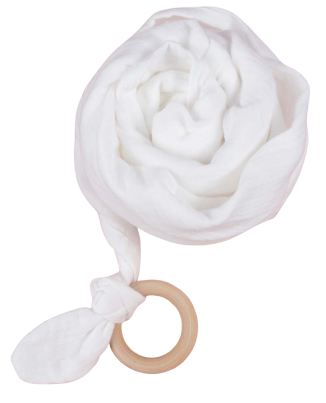 Cigit - Muslin Babytæppe med ring-Off White