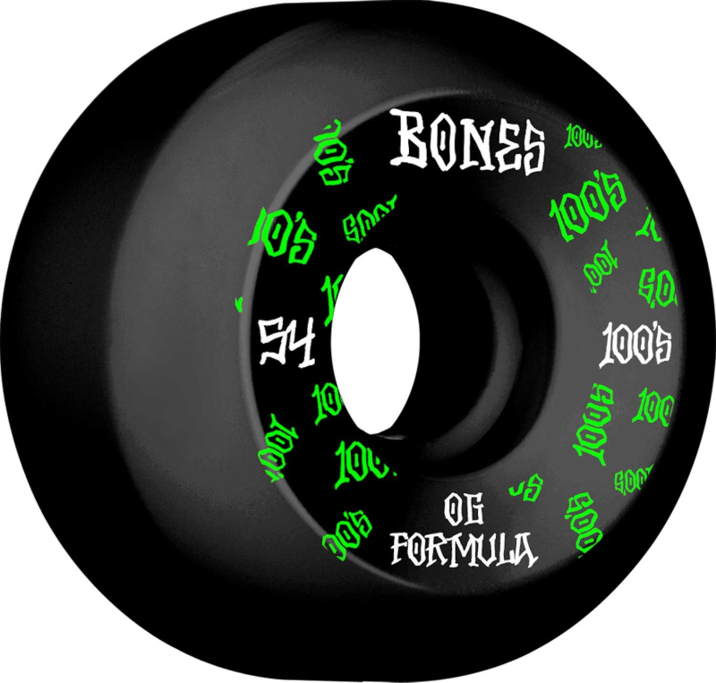 Bones Hjul Wheels Skateboard 100 54mm 100A Black V5 Sidecut 4-pack str.