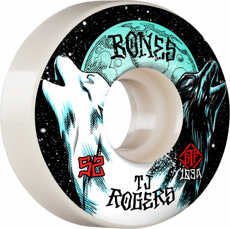 Bones Hjul Wheels PRO STF Skateboard Rogers Spirit Howl 52mm V3 Slims 103A 4-pack str.