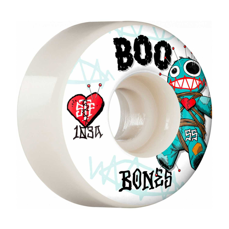 Bones Hjul Wheels PRO STF Skateboard Boo Voodoo 55mm V4 Wide 103A 4-pack str.