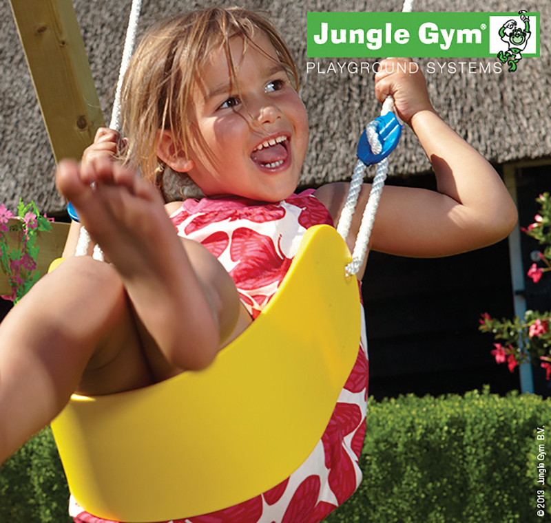 8: Jungle Gym Sling Swing letvægtssæde, gul, komplet kit