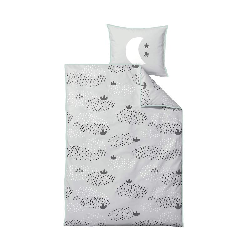 Södahl junior sengetøj, Raindrops sort/hvid